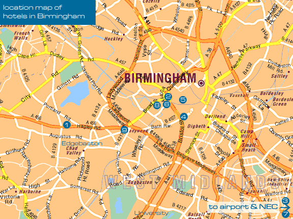 Birmingham route carte